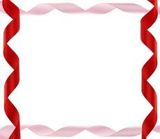 cintas de raso rosa y rojo rizadas aisladas sobre fondo blanco foto