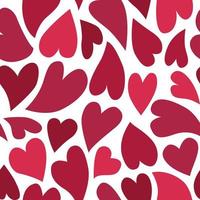 Seamless pattern with magenta hearts in flat style. Valentine's day concept. Vector illustration