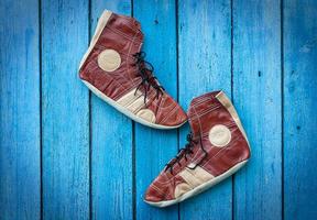 Vintage leather shoes for wrestling photo