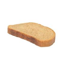 oval slice of rye bread bread isolated on white background photo