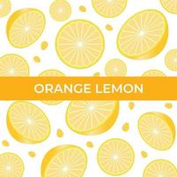 patrón de limonada de limón y lima. vector de fondo de ilustración naranja limón.