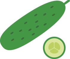 Cucumber, whole and cut, vector. vector