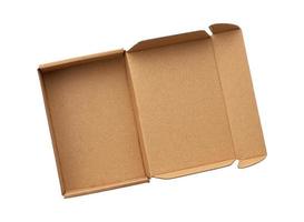 open rectangular small brown box for transporting goods photo