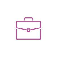 eps10 pink vector Briefcase abstract line art icon or logo isolated on white background. bag or portfolio outline symbol in a simple flat trendy modern style for your website design, and mobile app