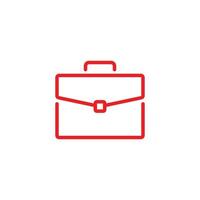 eps10 vector rojo maletín icono de arte de línea abstracta o logotipo aislado sobre fondo blanco. símbolo de contorno de bolsa o cartera en un estilo moderno simple y plano para el diseño de su sitio web y aplicación móvil