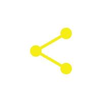 eps10 vector amarillo botón compartir icono abstracto o logotipo aislado sobre fondo blanco. comparta el símbolo en un estilo moderno y sencillo para el diseño de su sitio web y su aplicación móvil