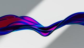 Cloth fabric gradient waves abstract background. Iridescent glass wavy surface. Liquid surface, ripples, reflections. 3d render illustration. photo