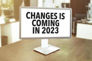 office and display with text changes coming in 2023 photo