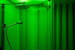 Green lighting bathroom photo