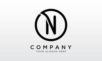 Initial Letter N Logo With Circle Shape. Modern Unique Creative N Logo Design Vector Template.