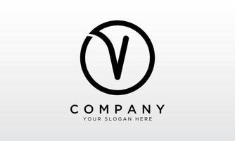 logotipo inicial de la letra v con forma de círculo. plantilla de vector de diseño de logotipo v creativo único y moderno.