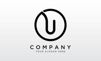 logotipo inicial de la letra u con forma de círculo. plantilla de vector de diseño de logotipo u creativo único y moderno.