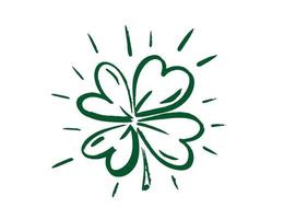 St. Patrick's Day. Retro Style Emblems leaf clover. vector