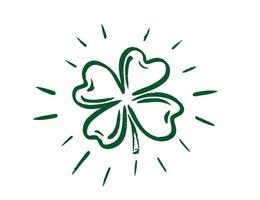 St. Patrick's Day. Retro Style Emblems leaf clover. vector