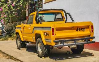 Puerto Escondido Oaxaca Mexico 2022 Various Mexican pickup trucks cars 4x4 Off-road vehicles Mexico. photo