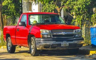 Puerto Escondido Oaxaca Mexico 2022 Various Mexican pickup trucks cars 4x4 Off-road vehicles Mexico. photo