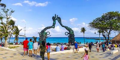 Playa del Carmen Quintana Roo Mexico 2021 Portal Maya in the Fundadores park Playa del Carmen Mexico. photo