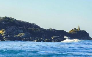 Extremely huge big surfer waves beach La Punta Zicatela Mexico. photo