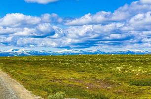 Beautiful mountain and landscape nature panorama Rondane National Park Norway. photo