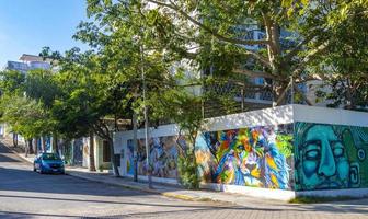 Playa del Carmen Quintana Roo Mexico 2021 Artistic walls with paintings and graffiti Playa del Carmen Quintana Roo Mexico. photo