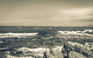 False Bay rough coast landscape Town Cape Town South Africa. photo