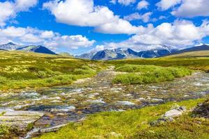 hermosa montaña y paisaje naturaleza panorama rondane parque nacional noruega.
