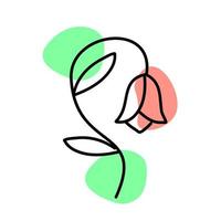 ilustración de flor minimalista. planta floral y hoja. flor de la naturaleza floral. vector