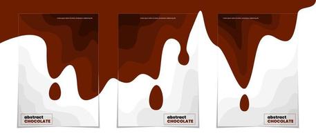 wave chocolates background. choco melted vector template. poster business template. Vector brochure design template. Poster business template. Chocolate wavy. flowing chocolate drop.