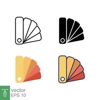 Color palette icon in different style. Colored and black color chart vector icons designed in filled outline, line, glyph and solid style. Vector illustration isolated on white background. EPS 10.