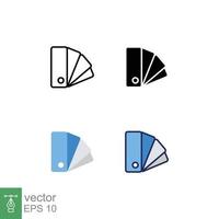 Color palette icon in different style. Colored and black color chart vector icons designed in filled outline, line, glyph and solid style. Vector illustration isolated on white background. EPS 10.