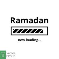 Ramadan loading banner. Simple flat design, holiday concept. Now loading bar sign. Prepare for Ramadan Kareem. Vector illustration, cover template and background for islam celebration. EPS 10.