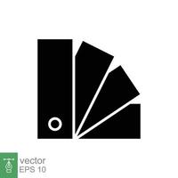 Colour chart glyph icon. Simple solid style for web, mobile, ui design. Book, multicolor, art, designer, drawing, palette concept. Vector illustration isolated on white background. EPS 10.