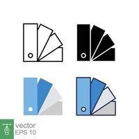 icono de la paleta de colores en un estilo diferente. iconos vectoriales de gráficos de colores y negros diseñados en contorno relleno, línea, glifo y estilo sólido. ilustración vectorial aislado sobre fondo blanco. eps 10. vector