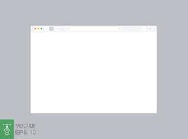 Browser mockup for website. Empty browser window in flat style. Vector illustration isolated on dark background. Webpage user interface, desktop internet page concept. EPS 10.