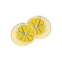Lemon fruit in one line abstract minimal style. Fresh healthy organic food. Vegan concept design. Hand drawn vector illustration.