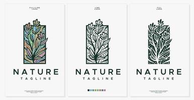 Luxury flower logo design template. Vintage abstract plant logo vector. vector