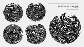 Collection of circle fluid marble design. Abstract oil ink design template set. vector