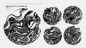 Modern Alcohol ink ball design vector bundle. Fluid abstract circle graphic set.