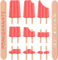 Big set various sweet tasty natural ice cream png