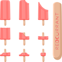 Big set various sweet tasty natural ice cream png