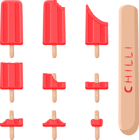 Big set various sweet tasty natural ice cream png