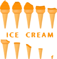 Big set various sweet tasty natural ice cream png