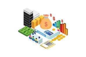 Modern Isometric Sponsorship Investment Illustration, Web Banners, Suitable for Diagrams, Infographics, Book Illustration, Game Asset, And Other Graphic Related Assets vector