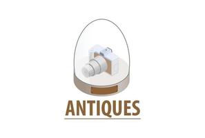 Isometric Modern Antique Camera Display, Suitable for Diagrams, Infographics, Game Asset, And Other Graphic Related Assets vector