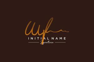 Initial WF signature logo template vector. Hand drawn Calligraphy lettering Vector illustration.