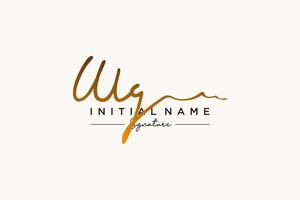 Initial WG signature logo template vector. Hand drawn Calligraphy lettering Vector illustration.