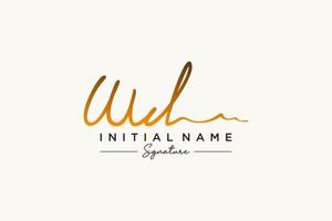 Initial WD signature logo template vector. Hand drawn Calligraphy lettering Vector illustration.