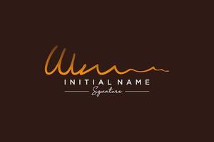 Initial WM signature logo template vector. Hand drawn Calligraphy lettering Vector illustration.