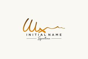 Initial WX signature logo template vector. Hand drawn Calligraphy lettering Vector illustration.
