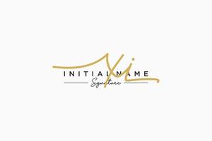 Initial XI signature logo template vector. Hand drawn Calligraphy lettering Vector illustration.
